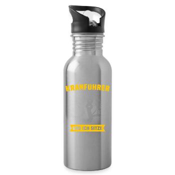 Kranführer Kran Kranfahrer - Trinkflasche mit integriertem Trinkhalm - Lightsilver - Rechts