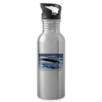 Kapitän 2023 Bootsführerschein Boot - Trinkflasche mit integriertem Trinkhalm - Lightsilver - Rechts