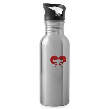Bauspengler Ich Liebe Spengler Beruf - Trinkflasche mit integriertem Trinkhalm - Lightsilver - Rechts