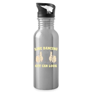 Cadeau de danse en ligne - Gourde avec paille intégrée - argent clair - Droite
