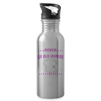 Underestimate Line Dance Woman - Water bottle with straw - silver - Right