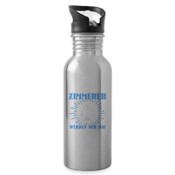 Zimmermann Zimmerer Zimmerleute - Trinkflasche mit integriertem Trinkhalm - Lightsilver - Rechts