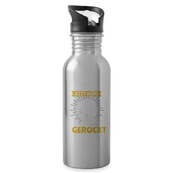 Zimmermann Zimmerer Zimmerleute - Trinkflasche mit integriertem Trinkhalm - Lightsilver - Rechts