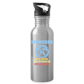 Zimmermann Zimmern Zimmerer - Trinkflasche mit integriertem Trinkhalm - Lightsilver - Rechts