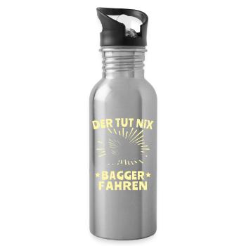 Baggerfuehrer Baggerfahrer - Trinkflasche mit integriertem Trinkhalm - Lightsilver - Rechts
