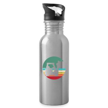 Forklift Whisperer Forklift Driver - Water bottle with straw - silver - Right