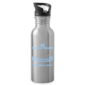 Schwimmmeister Geburtstag 45 Jahre alt - Trinkflasche mit integriertem Trinkhalm - Lightsilver - Rechts
