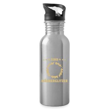 Zimmermann Zimmerer - Trinkflasche mit integriertem Trinkhalm - Lightsilver - Rechts