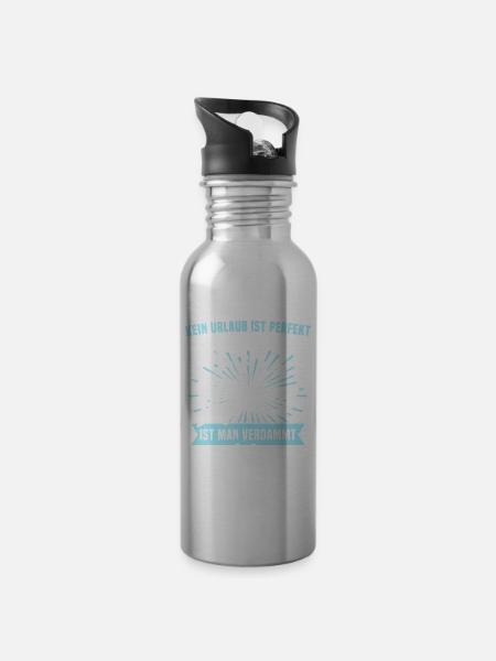 Hamburg Sprüche Hamburger - Trinkflasche mit integriertem Trinkhalm - Lightsilver