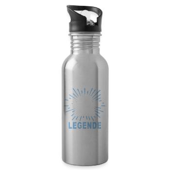 Bademeister Schwimmmeister - Trinkflasche mit integriertem Trinkhalm - Lightsilver - Rechts