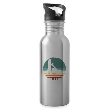 Rasen Mähen - Trinkflasche mit integriertem Trinkhalm - Lightsilver - Rechts