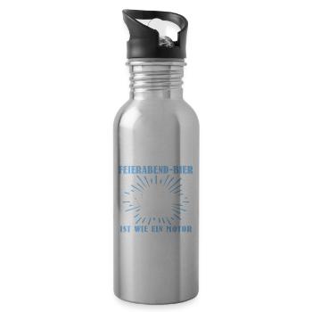 Schwimmmeister Sprüche Bademeister - Trinkflasche mit integriertem Trinkhalm - Lightsilver - Rechts