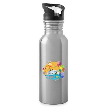 Croisière anniversaire Croisière d’anniversaire - Gourde avec paille intégrée - argent clair - Droite
