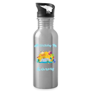 Cruise Birthday Sea Voyage - Water bottle with straw - silver - Right