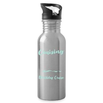 Cruise Birthday Sea Voyage - Water bottle with straw - silver - Right