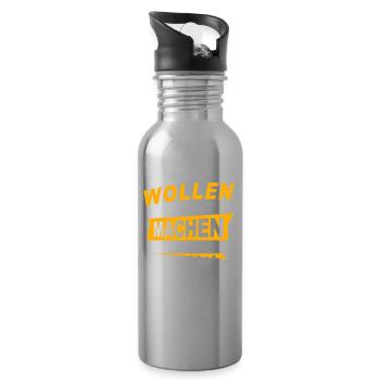 Wollen Machen Chillen - Trinkflasche mit integriertem Trinkhalm - Lightsilver - Rechts