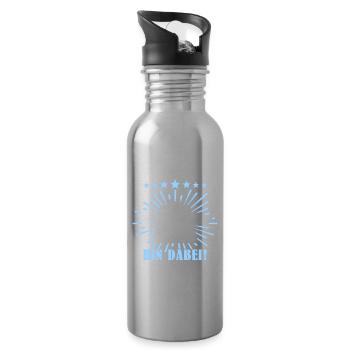 Schwimmmeister Bademeister - Trinkflasche mit integriertem Trinkhalm - Lightsilver - Rechts