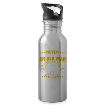 Kayaking Mann Unterschätze Kayakfahrer - Trinkflasche mit integriertem Trinkhalm - Lightsilver - Rechts