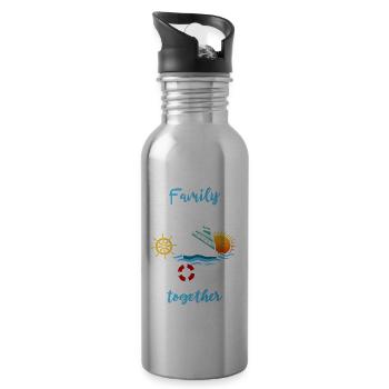 Kreuzfahrt 2024 Kreuzfahrtschiff - Trinkflasche mit integriertem Trinkhalm - Lightsilver - Rechts