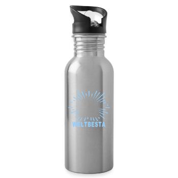 Schwimmmeister - Trinkflasche mit integriertem Trinkhalm - Lightsilver - Rechts
