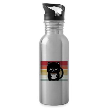 Katze Wollen Machen - Trinkflasche mit integriertem Trinkhalm - Lightsilver - Rechts