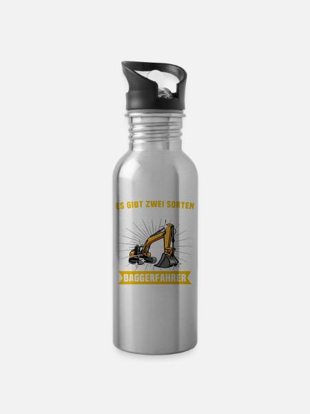 Baggerfuehrer Baggerfahrer - Trinkflasche mit integriertem Trinkhalm - 