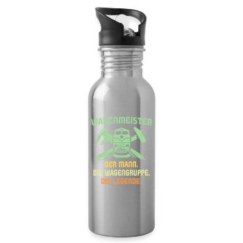 Wagenmeister Männer - Trinkflasche mit integriertem Trinkhalm - Lightsilver - Rechts