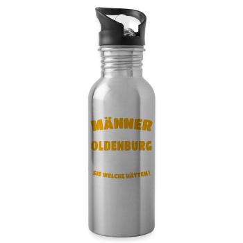 Oldenburger Männer - Trinkflasche mit integriertem Trinkhalm - Lightsilver - Rechts
