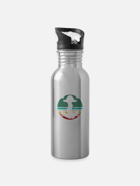 Hamburg Urlaub - Trinkflasche mit integriertem Trinkhalm - Lightsilver
