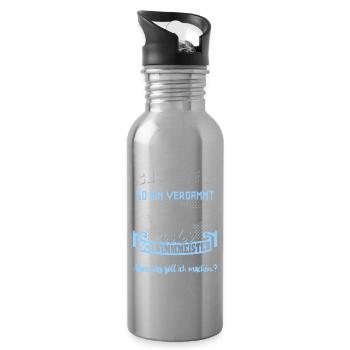 Schwimmmeister - Trinkflasche mit integriertem Trinkhalm - Lightsilver - Rechts