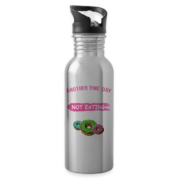Donut Doughnut - Water bottle with straw - silver - Right
