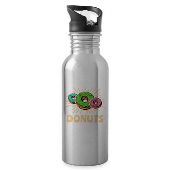 Donut Doughnut - Water bottle with straw - silver - Right