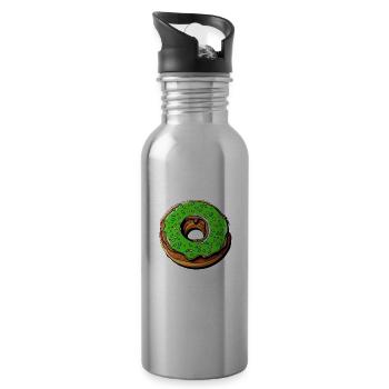 Donut Doughnut Donuts - Water bottle with straw - silver - Right
