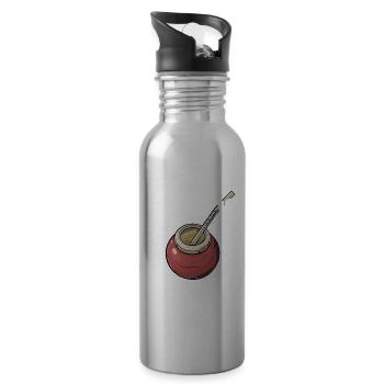 Yerba Mate Tee - Trinkflasche mit integriertem Trinkhalm - Lightsilver - Rechts