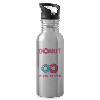 Donut Lover Doughnuts - Gourde avec paille intégrée - argent clair - Droite