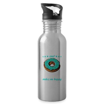 Doughnuts Bier Donut - Trinkflasche mit integriertem Trinkhalm - Lightsilver - Rechts