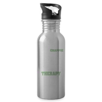 Crappie Fishing Sonnenbarsch Angler - Trinkflasche mit integriertem Trinkhalm - Lightsilver - Rechts