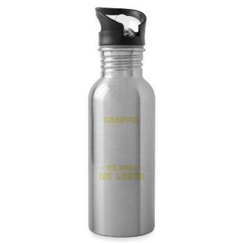 Crappie Fishing Sonnenbarsch Angler - Trinkflasche mit integriertem Trinkhalm - Lightsilver - Rechts