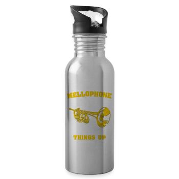 Mellophon Musiker Mellophonist - Trinkflasche mit integriertem Trinkhalm - Lightsilver - Rechts
