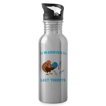 Bowler Bowling - Trinkflasche mit integriertem Trinkhalm - Lightsilver - Rechts