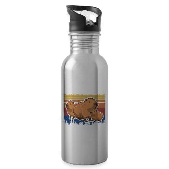 Capybara - Trinkflasche mit integriertem Trinkhalm - Lightsilver - Rechts