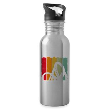 Achterbahn Roller Coaster - Water bottle with straw - silver - Right