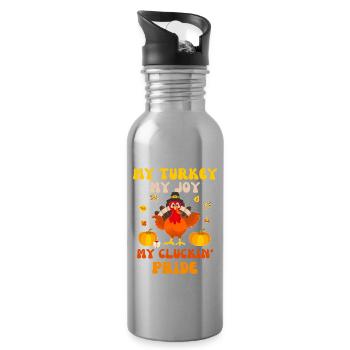Dinde Thanksgiving - Gourde avec paille intégrée - argent clair - Droite