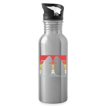 Respiratory Therapist Lung - Water bottle with straw - silver - Right