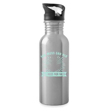Zinnowitz Sprüche - Trinkflasche mit integriertem Trinkhalm - Lightsilver - Rechts