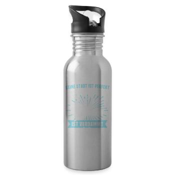 Bremen Sprüche Bremer - Trinkflasche mit integriertem Trinkhalm - Lightsilver - Rechts