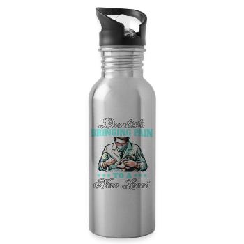 Zahnarzt Dentist - Water bottle with straw - silver - Right