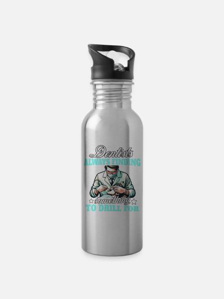 Zahnarzt Zahnpflege Dentist - Trinkflasche mit integriertem Trinkhalm -