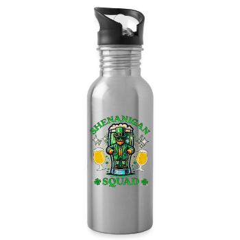 Manigance de la Saint-Patrick - Gourde avec paille intégrée - argent clair - Droite