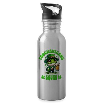 St. Patricks Day Frosch - Trinkflasche mit integriertem Trinkhalm - Lightsilver - Rechts